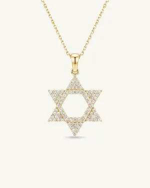 שרשרת מגן דוד משובץ